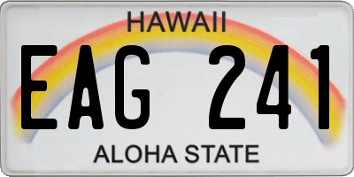 HI license plate EAG241