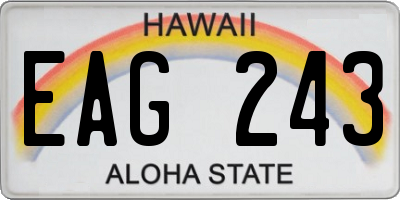 HI license plate EAG243