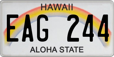 HI license plate EAG244