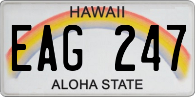 HI license plate EAG247