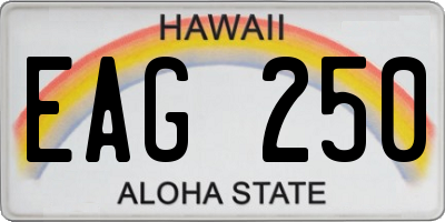 HI license plate EAG250