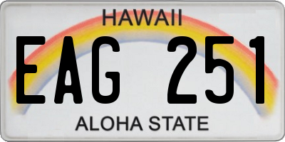 HI license plate EAG251