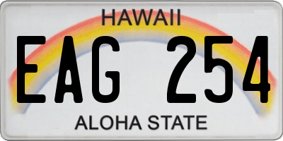 HI license plate EAG254