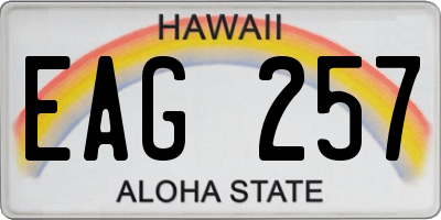 HI license plate EAG257