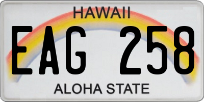 HI license plate EAG258