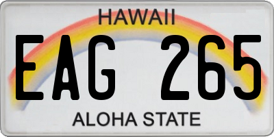 HI license plate EAG265