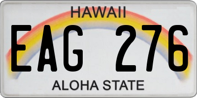 HI license plate EAG276