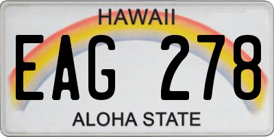 HI license plate EAG278