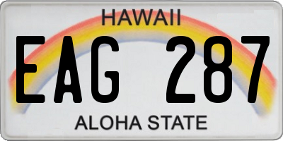 HI license plate EAG287