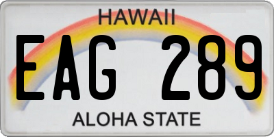 HI license plate EAG289