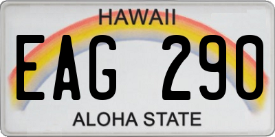 HI license plate EAG290