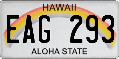 HI license plate EAG293