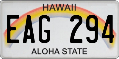 HI license plate EAG294