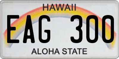 HI license plate EAG300