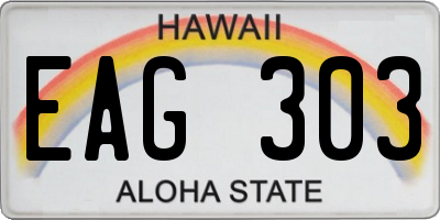 HI license plate EAG303
