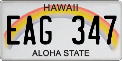 HI license plate EAG347
