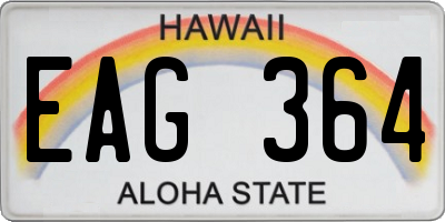 HI license plate EAG364