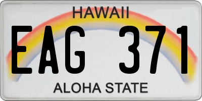 HI license plate EAG371