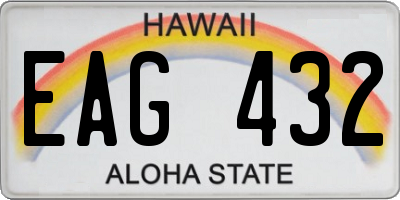 HI license plate EAG432