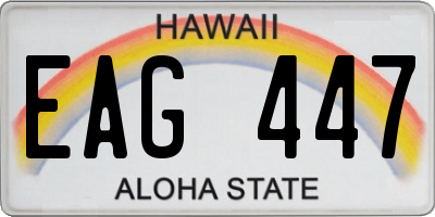 HI license plate EAG447