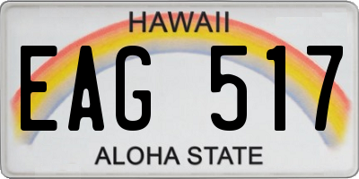 HI license plate EAG517