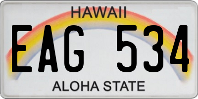 HI license plate EAG534