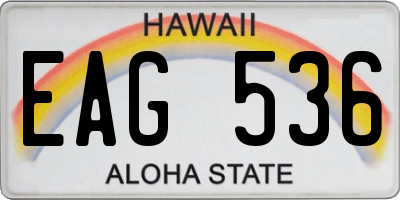 HI license plate EAG536