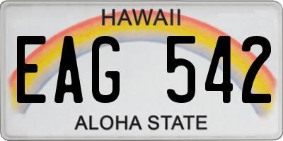 HI license plate EAG542
