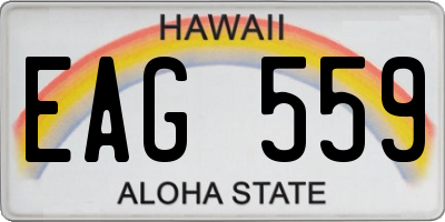 HI license plate EAG559