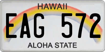 HI license plate EAG572