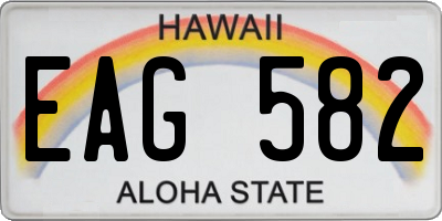 HI license plate EAG582