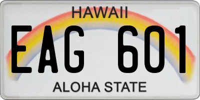 HI license plate EAG601