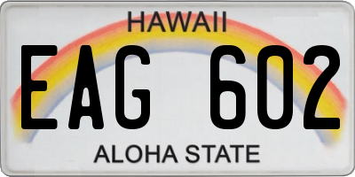 HI license plate EAG602