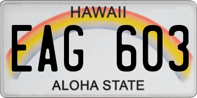 HI license plate EAG603