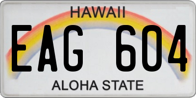 HI license plate EAG604