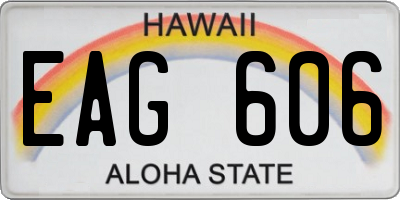 HI license plate EAG606