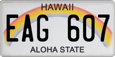 HI license plate EAG607