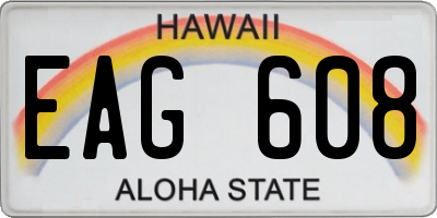 HI license plate EAG608