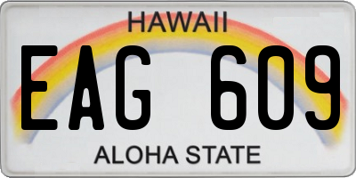 HI license plate EAG609