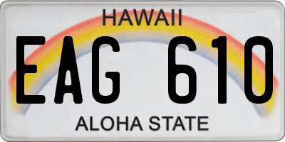 HI license plate EAG610