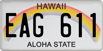 HI license plate EAG611