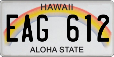 HI license plate EAG612