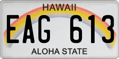 HI license plate EAG613