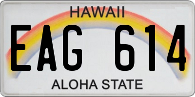 HI license plate EAG614