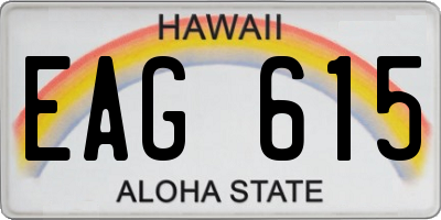 HI license plate EAG615