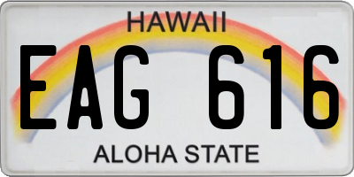 HI license plate EAG616