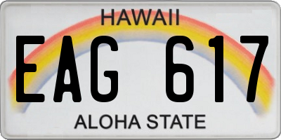 HI license plate EAG617