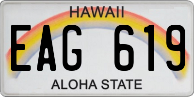 HI license plate EAG619