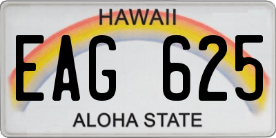 HI license plate EAG625