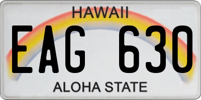 HI license plate EAG630